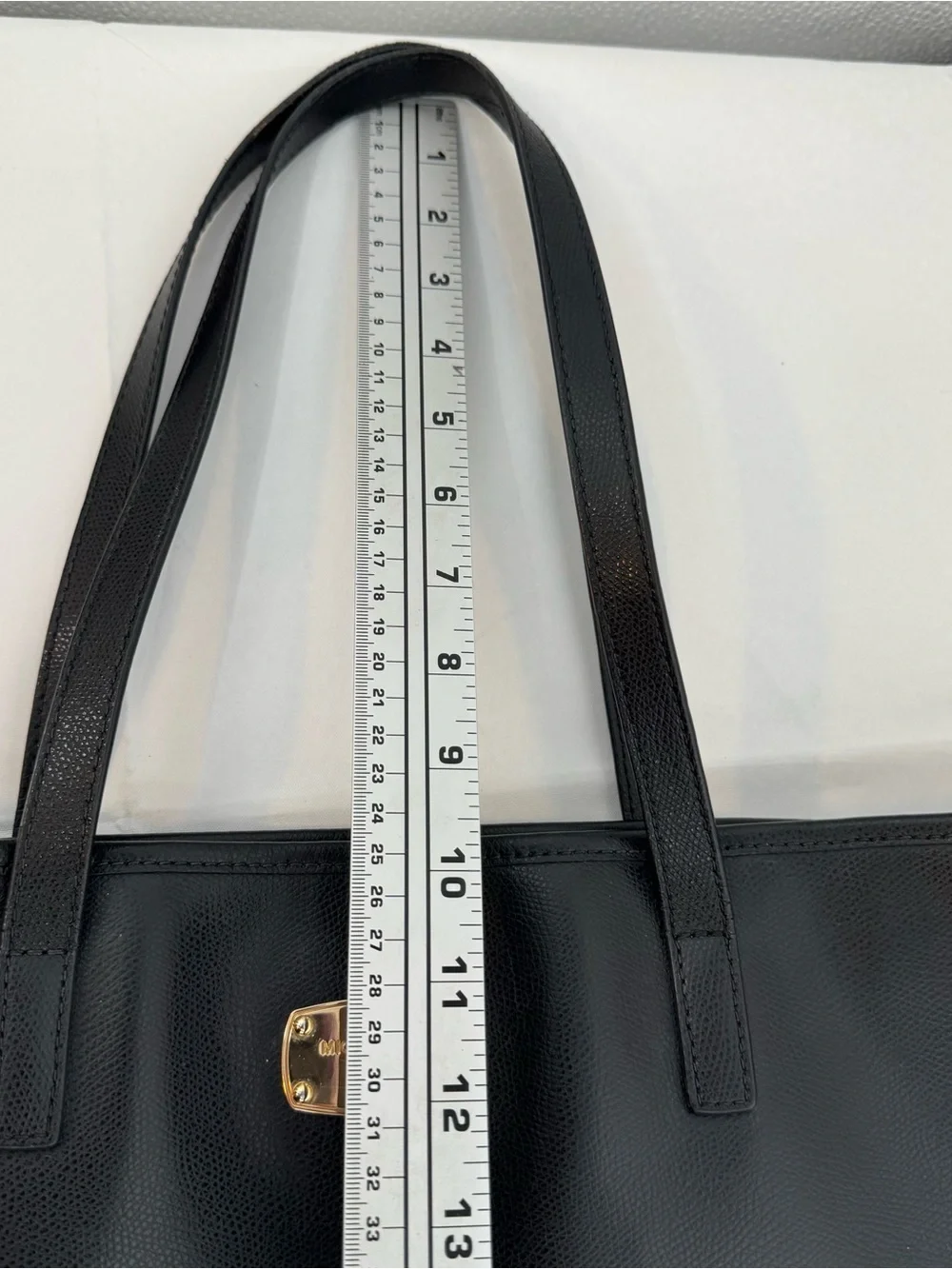 Michael Kors Black Large Tote Shoulder Bag Gold Logo Purse